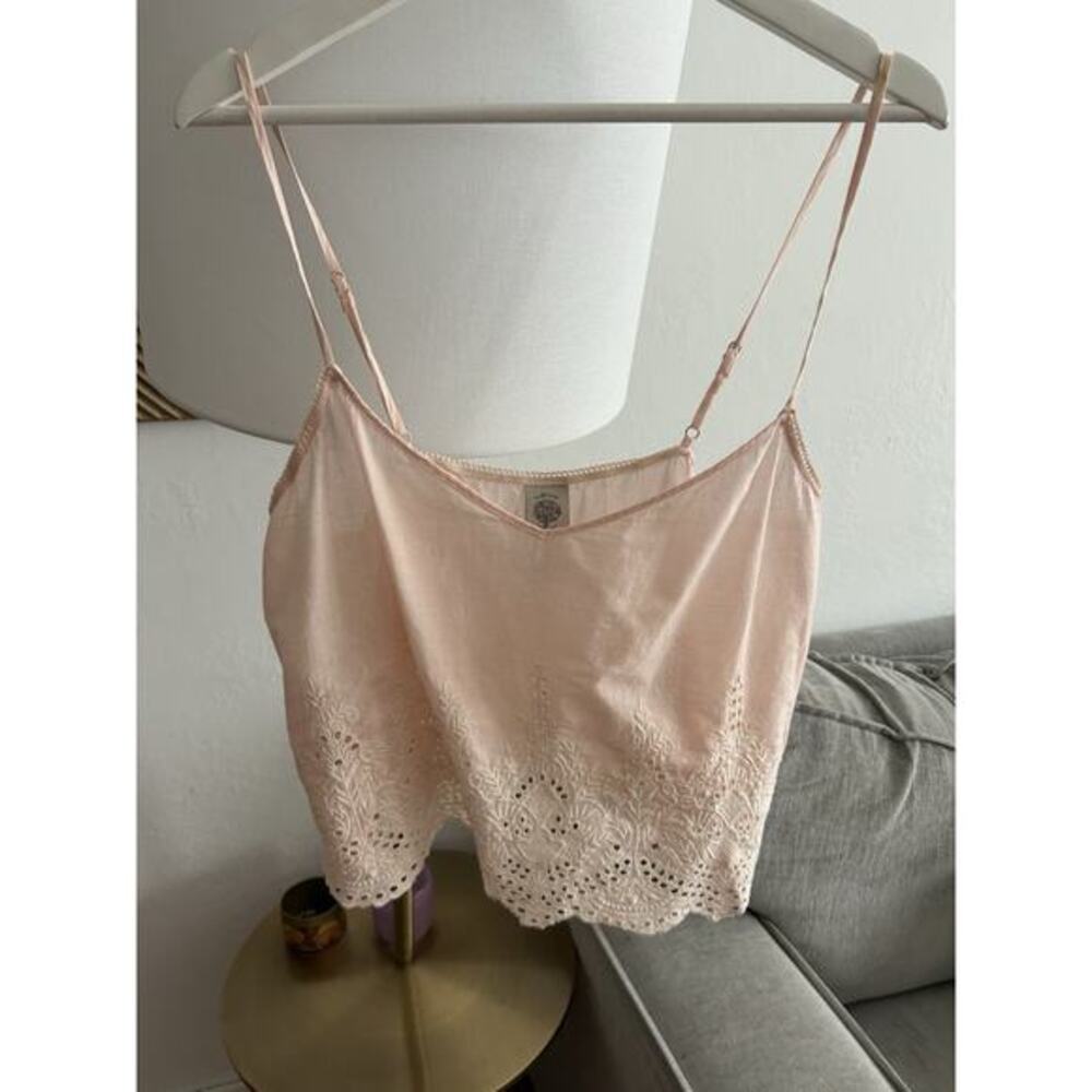 In BLOOM by JONQUIL Babydoll Eyelet Cami Top XL Pink Femenine